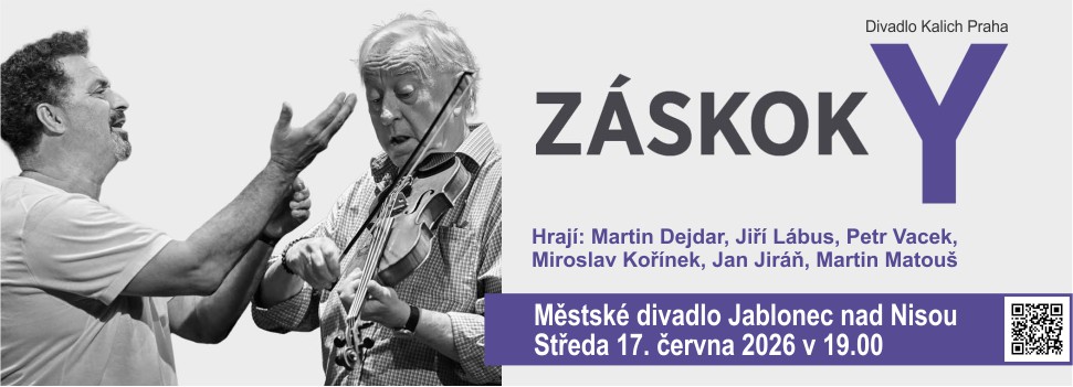 Reklamní banner: Divadlo Jablonec - ZáskokY
