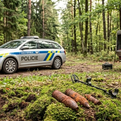 Náhled článku mobil: U Sosnové našli hledači dělostřeleckou munici z války. Pyrotechnici ji odpálili přímo na místě